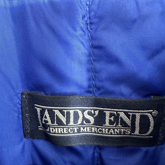 Lands End Size XXL Puffer Vest Blue Quilted Down Insulated Full Zip Outerwear - Picture 6 of 8